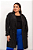 Casaco preto plus size tafetá sarjado com botões - Imagem 2
