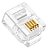 Plug Conector Modular Rj11 - Telefonia - (6×4) – caixa com 10 Unidades - Imagem 1