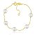 PULSEIRA COM PÉROLAS SHEL 8MM E CORRENTE VENEZIANA FINA FOLHEADA A OURO - Imagem 1