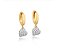 BRINCO CLICK LISO COM CORAÇÃO CRAVEJADO DE ZIRCONIAS FOLHEADO A OURO - Imagem 1