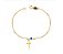 PULSEIRA OLHO GREGO COM CRUCIFIXO FOLHEADA A OURO - Imagem 1