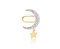 BRINCO PIERCING FAKE LUA E ESTRELA COM PEDRAS DE ZIRCONIAS FOLHEADO A OURO - Imagem 1