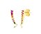BRINCO EAR CUFF COM PEDRAS MULTICOLOR FOLHEADO A OURO - Imagem 1