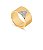 ANEL LARGO LISO COM TRIANGULO CRAVEJADO FOLHEADO A OURO - Imagem 1