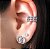 BRINCO PIERCING FAKE COM PEDRAS DE ZIRCÔNIA FOLHEADO A RÓDIO NEGRO - Imagem 2