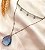 GARGANTILHA CHOKER COM ZIRCÔNIAS EM CRISTAL E PINGENTES EM GOTA AZUL CLARO FOLHEADO A RÔDIO BRANCO - Imagem 2