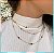GARGANTILHA CHOKER COM PONTOS EM OLHO GREGO FOLHEADO A OURO - Imagem 2