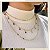 GARGANTILHA CHOKER COM PINGENTES PONTO DE LUZ EM ZIRCÔNIAS COLORIDAS FOLHEADO A OURO - Imagem 2