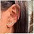 BRINCO EAR CUFF MÉDIO TODO CRAVEJADO DE ZIRCÔNIA CRISTAL FOLHEADO A OURO - Imagem 2