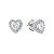 BRINCO CORAÇÃO CRAVEJADO DE ZIRCÔNIA CRISTAL FOLHEADO A RÔDIO BRANCO - Imagem 1