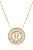 GARGANTILHA PINGENTE MANDALA LETRA CRAVEJADO DE ZIRCÔNIA FOLHEADO A OURO - Imagem 1