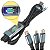 Cabo de Carregamento Rápido 3 em 1 Lightning Tipo-C Micro USB 100W Nylon Trançado com LED - Imagem 1