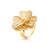 Anel Flor Vazada Banho Ouro 18K - Jardim - Tam 14 - Imagem 2