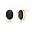 Brinco Oval Cristal Negro - Banho Ouro 18k - Imagem 1