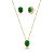 Conjunto Esmeralda Oval - Banho Ouro 18k - Imagem 1