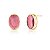 Brinco Oval Cristal Rose - Banho Ouro 18k - Imagem 1