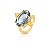 Anel Cristal Cinza - Banho Ouro 18k - Imagem 1
