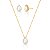 Conjunto Gota Cristal Transparante - Banho Ouro 18k - Imagem 1