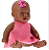 Boneca Bebê S/Cabelo Negra - Imagem 1