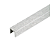 Perfil Alumínio Listelo em U chão e parede 10mm - Escovado - Imagem 1