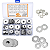 KIT 230 ARRUELAS LISA ABA LARGA INOX M3 M4 M5 M6 M8 M10 M12 - Imagem 1