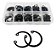 Kit Conjunto 250 Aneis Anel Arruela Contençao Aço Carbono - Imagem 1