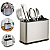 Kit Escorredor De Talheres Porta Detergente Organizador Inox - Imagem 5
