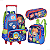 Kit Mochila Rodinhas Lancheira Estojo Infantil Gato Galactico - Imagem 1