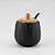 Açucareiro Cerâmica Oásis Black Com Colher Tampa Bambu 360ml Hauskraft - Imagem 4
