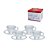 Jogo 4 Xícaras De Café Com Pires Pérola 100ml Vidro Hauskraft Premium - Imagem 1