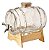 Barril Para Cachaça De Vidro Com Suporte De Madeira Luxo 3 Litros Haüskraft - Imagem 2