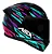 CAPACETE ASX CITY ARROW BRILHO PRETO/TIFFANY/ROXO - Imagem 2