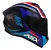 CAPACETE ASX DRAKEN COUGAR BRILHO PRETO/AZUL/VERMELHO - Imagem 4