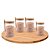 Kit 4 Pote Mantimentos Tampa De Bambu + Bandeja Giratória 30cm - Imagem 1