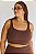 Top Fitness Plus Size Canelado Cacau - Imagem 1