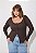 Blusa Francisca Canelada Manga Longa Cacau - Imagem 3