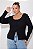 Blusa Francisca Canelada Manga Longa Preta - Imagem 3