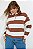 Blusa Polo Manga Longa Listrada Marrom - Imagem 3