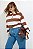 Blusa Polo Manga Longa Listrada Marrom - Imagem 2