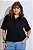 Blusa Polo Crochet Preto - Imagem 1