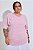 Camiseta Basic Listrada Rosa - Imagem 1