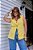 Colete Alfaiataria Tencel Amarelo - Imagem 1