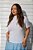 Blusa Manoela Manga Curta Poá Off e Azul - Imagem 1