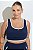 Top Fitness Plus Size Dark Night Com Friso Off - Imagem 1