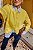 Cardigan Tricot Amarelo Mescla Com Botões Dourados - Imagem 4