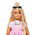 Boneca Barbie Deluxe Style Loira Com Vestido Rosa e Laço - Imagem 7