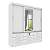 Guarda-Roupa Casal Chicago 3P 9G Espelho Tcil Neve - Imagem 1