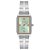Relógio Feminino Orient Retangular Prata Mostrador Verde LBSS0095 F3SX - Imagem 1