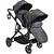 CARRINHO DE GÊMEOS PAIR PRETO + BEBÊ CONFORTO + BASE - KIDDO - Imagem 2