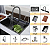Cuba Pia Gourmet Inox Completa Com Torneira Cascata Para Cozinha e Área Externa - Imagem 3